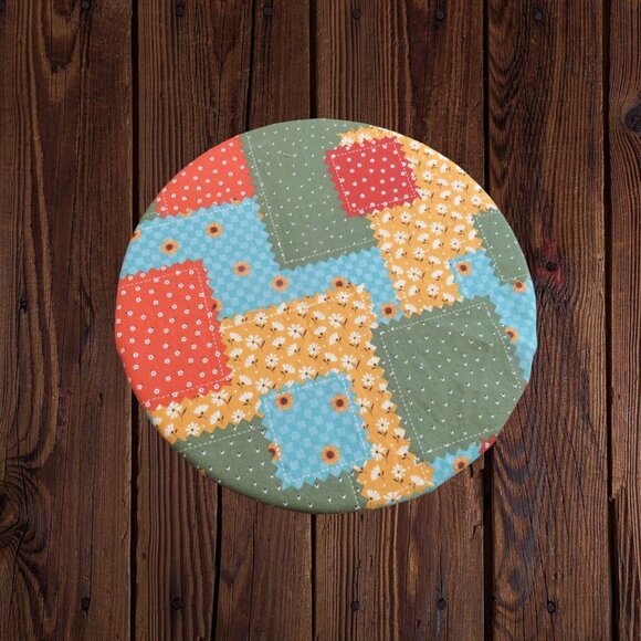 Kitchenaid Bowl Cover, Reversible Fall Patchwork and Chicken Mixer Cover - Picture 3 of 6